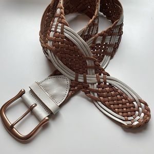Linea Pelle Rose-Gold Braided Belt